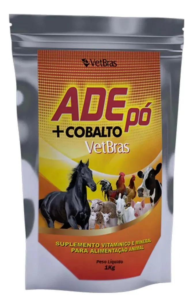 Ade Pó + Cobalto Vetbras - Suplemento Para Animais - 1kg