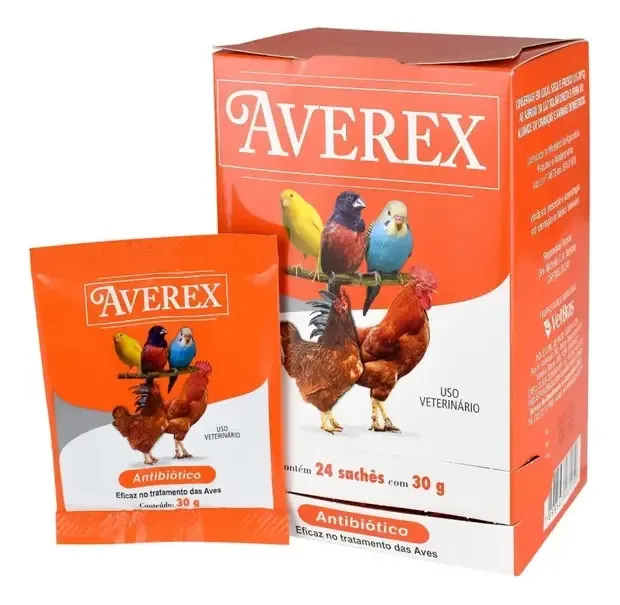Vetbras Averex 30g Pó Antibiótico Tratamento Diarreia Cólera Aves
