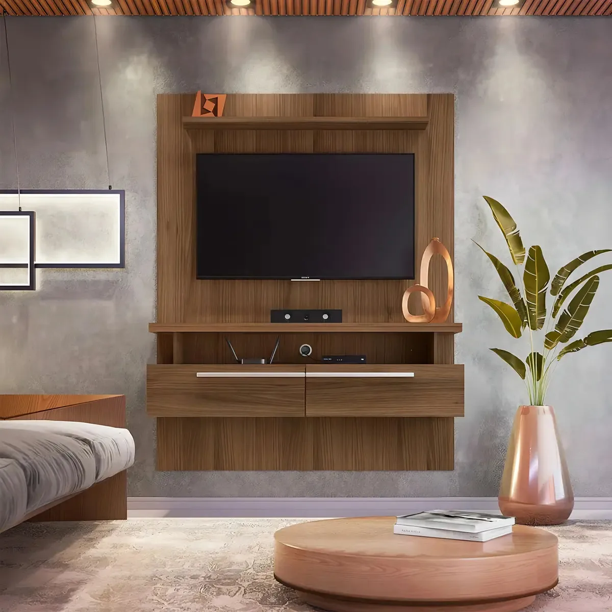 Painel Para Tv Até 55 Polegadas New Caju Nogueira
