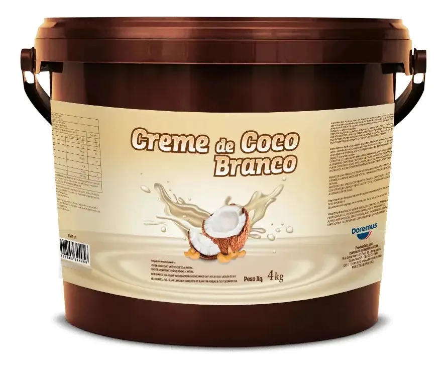 Recheio Creme de Coco Branco para Sorvete e Confeitaria Doremus 4kg