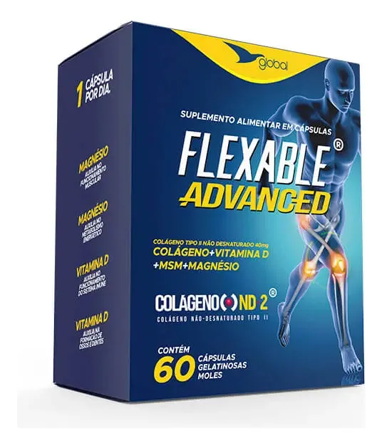 Flexable Advanced - Colágeno Tipo Ii - Global Suplementos Sem Sabor