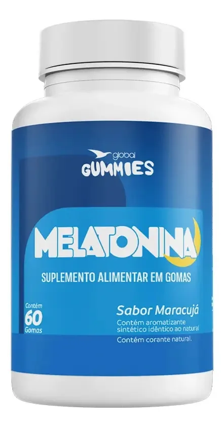 Suplemento Melatonina 0,21mg Goma Maracujá 60 Gummies Global Suplementos