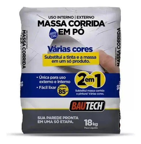 Massa Corrida Em Pó 18kg Bautech