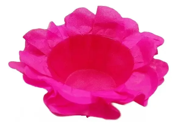 Forminha Para Doces Floral Em Seda Rosa Choque - 40 Unidades