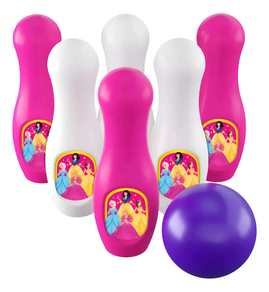 Boliche Princesas C/6 Pinos 21cm
