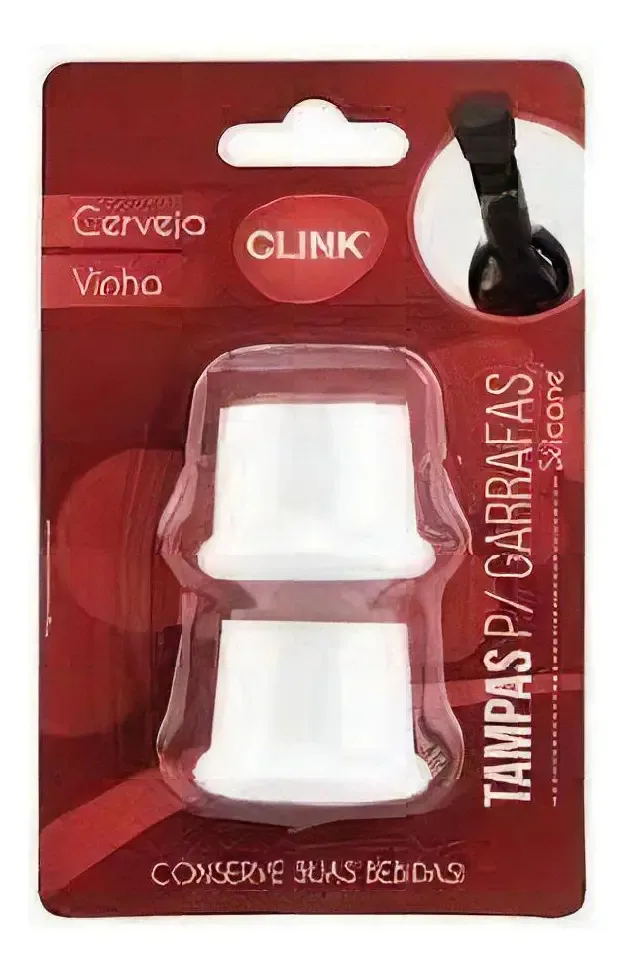 2 Tampas De Silicone Para Garrafas Universal Cor Branco