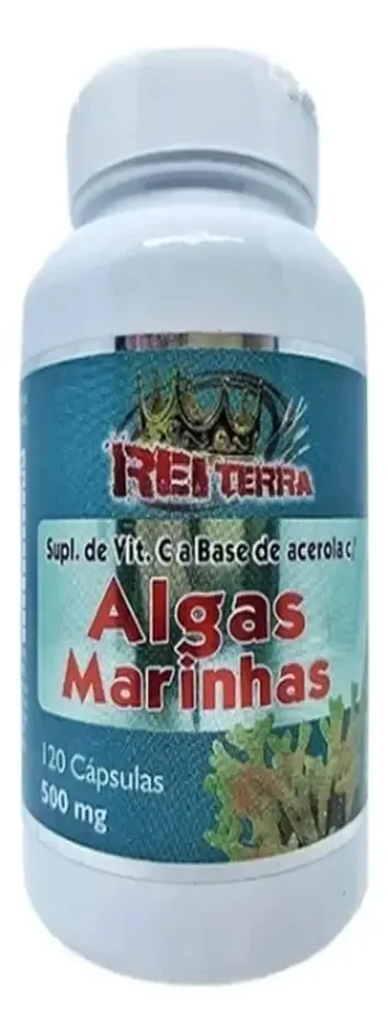 Algas Marinhas 500mg 120 Cáps Com Vit C - Emagrecedor Sabor Sem Sabor
