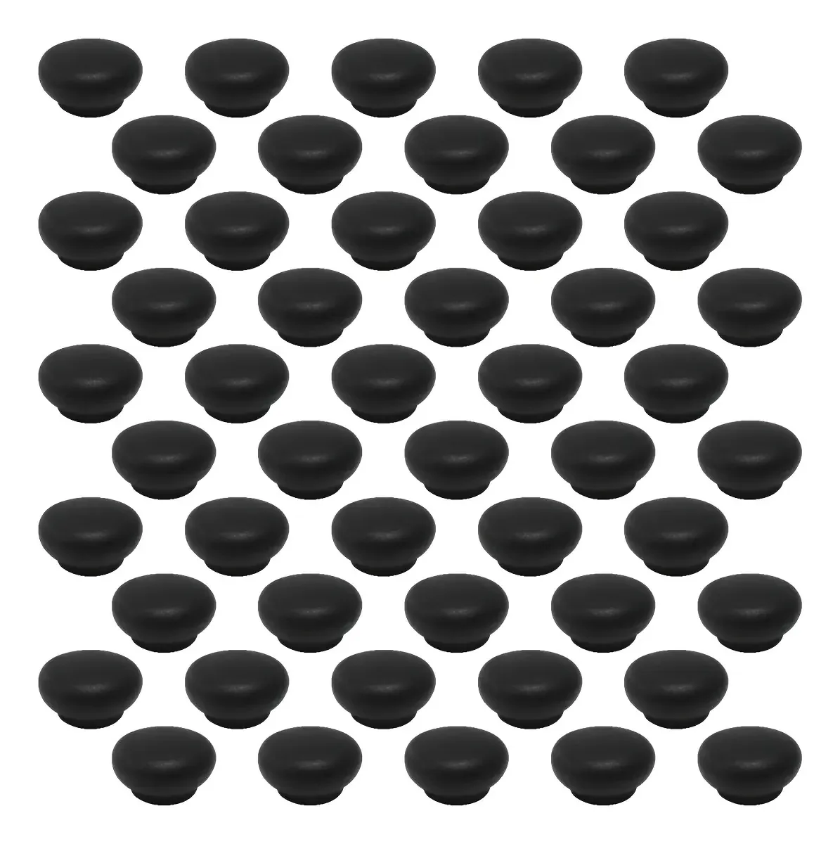 50 Ponteiras Internas Bola P/ Tubo 5/8'' Preta P/ Móveis