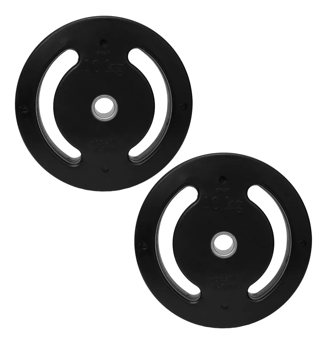2 Anilhas Injetadas De 5 Kg Cada C/ Anel De Inox Standard Preto
