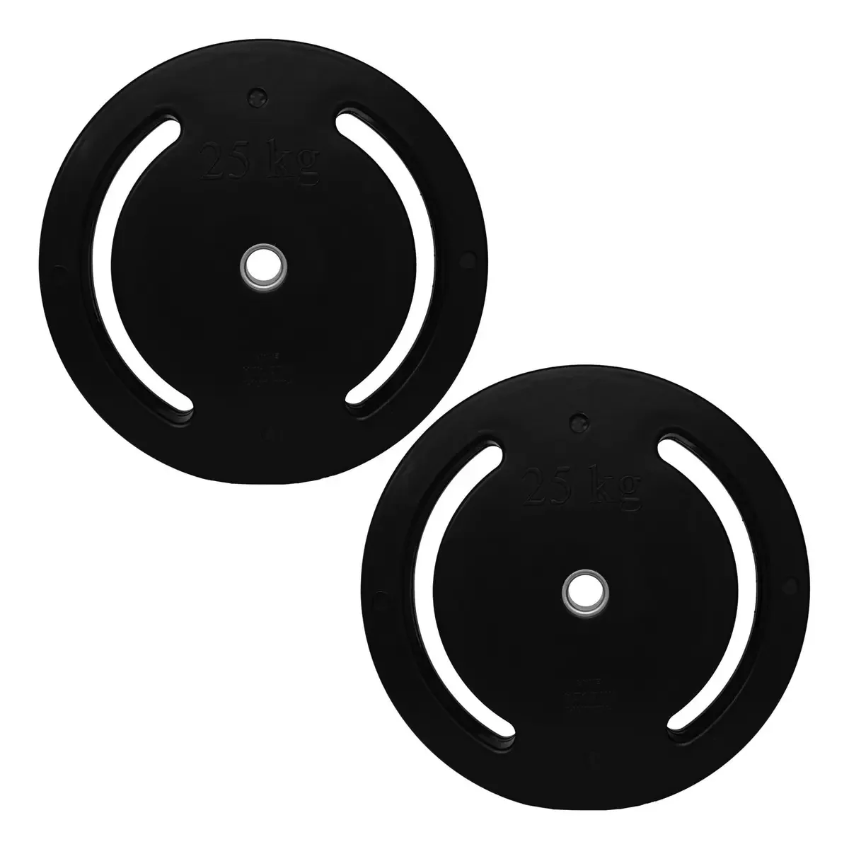 2 Anilhas Injetadas De 25 Kg Cada C/ Anel De Inox Standard Preto