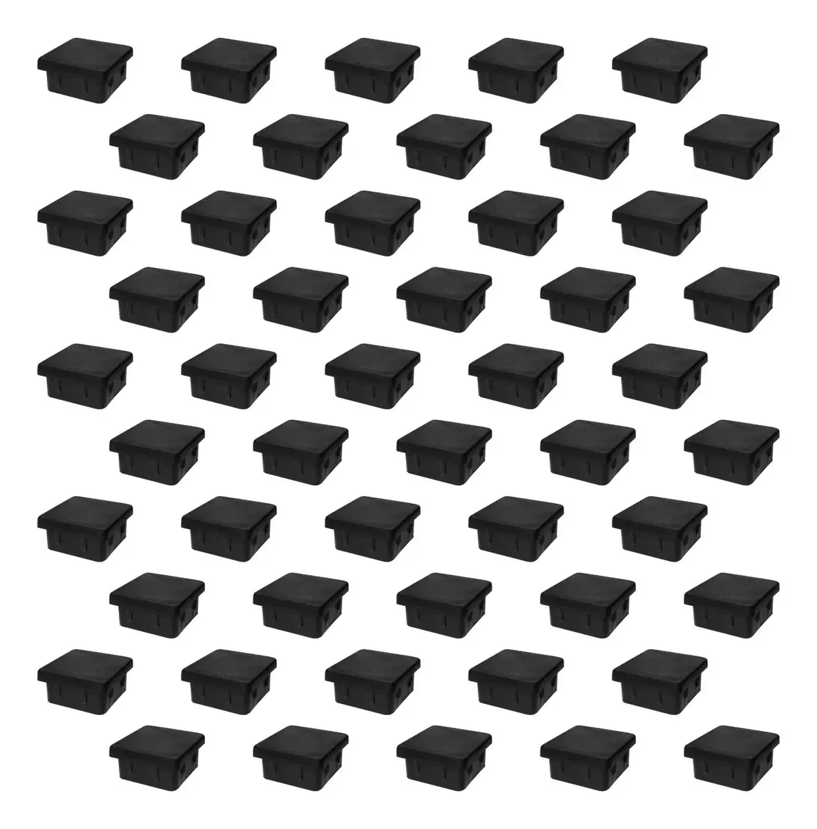 50 Ponteiras Plásticas 40x40mm Interna Preta Tampa P/ Móveis