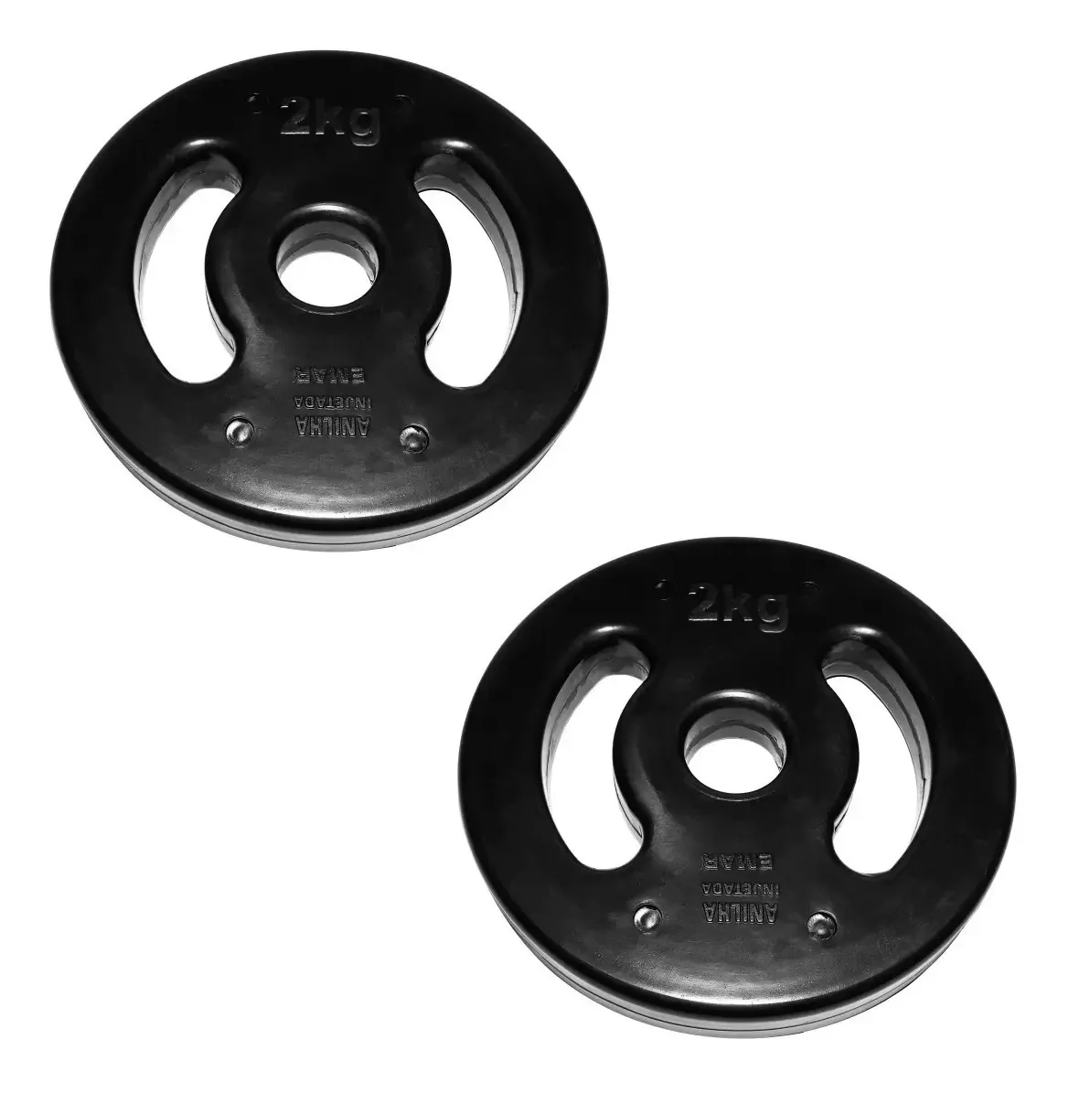 Kit Com 2 Anilhas Injetadas Emar De 2 Kg Cada Furo Standard