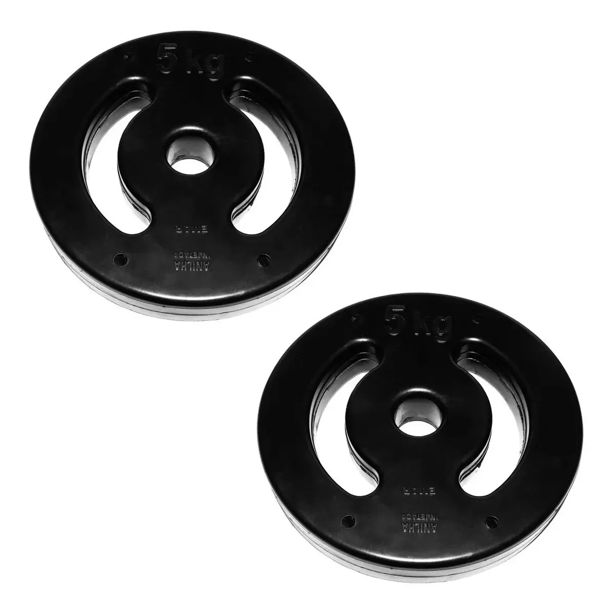 Kit Com 2 Anilhas Injetadas 5 Kg Cada Furo Standard