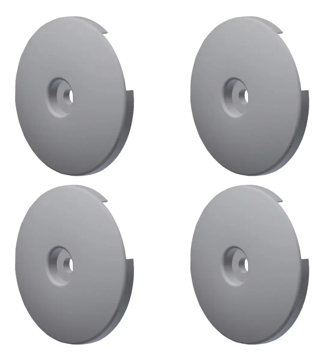 4 Carenagens Para Roldanas Cinza 1/2''x140mm P/ Máq. Fitness
