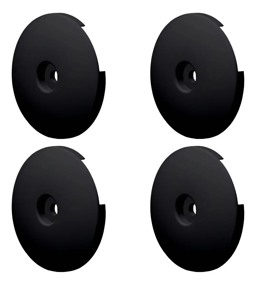 4 Carenagens Para Roldanas Preta 1/2''x140mm P/ Máq. Fitness
