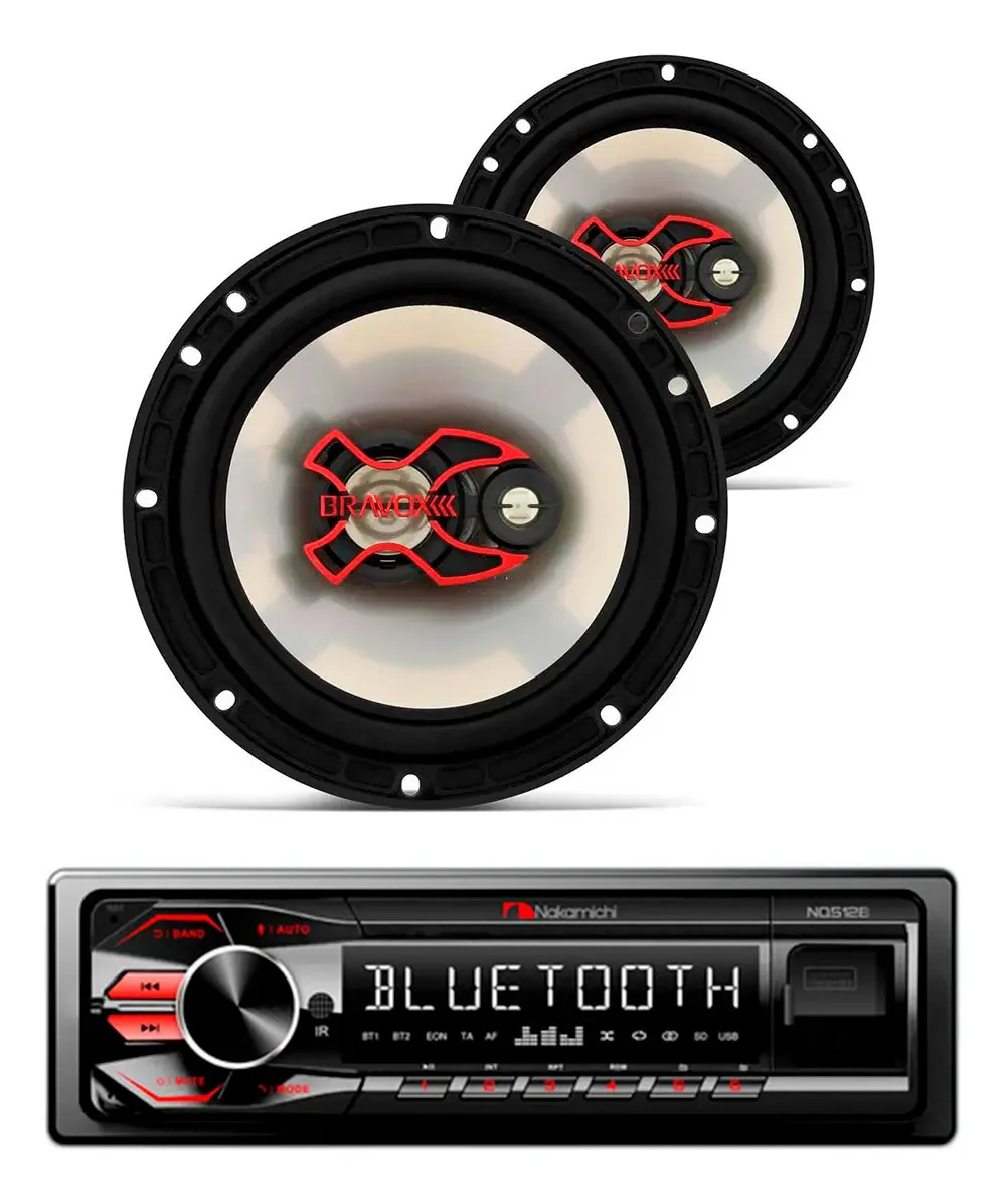 Som Automotivo Mp3/bt Nq533bd + Alto 6 B3x60 Bravox