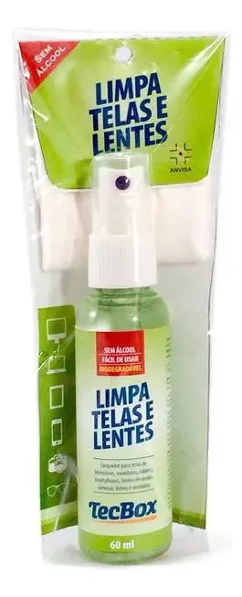 Kit Limpa Telas E Lentes - 60ml Com 2 Flanelas Especiais