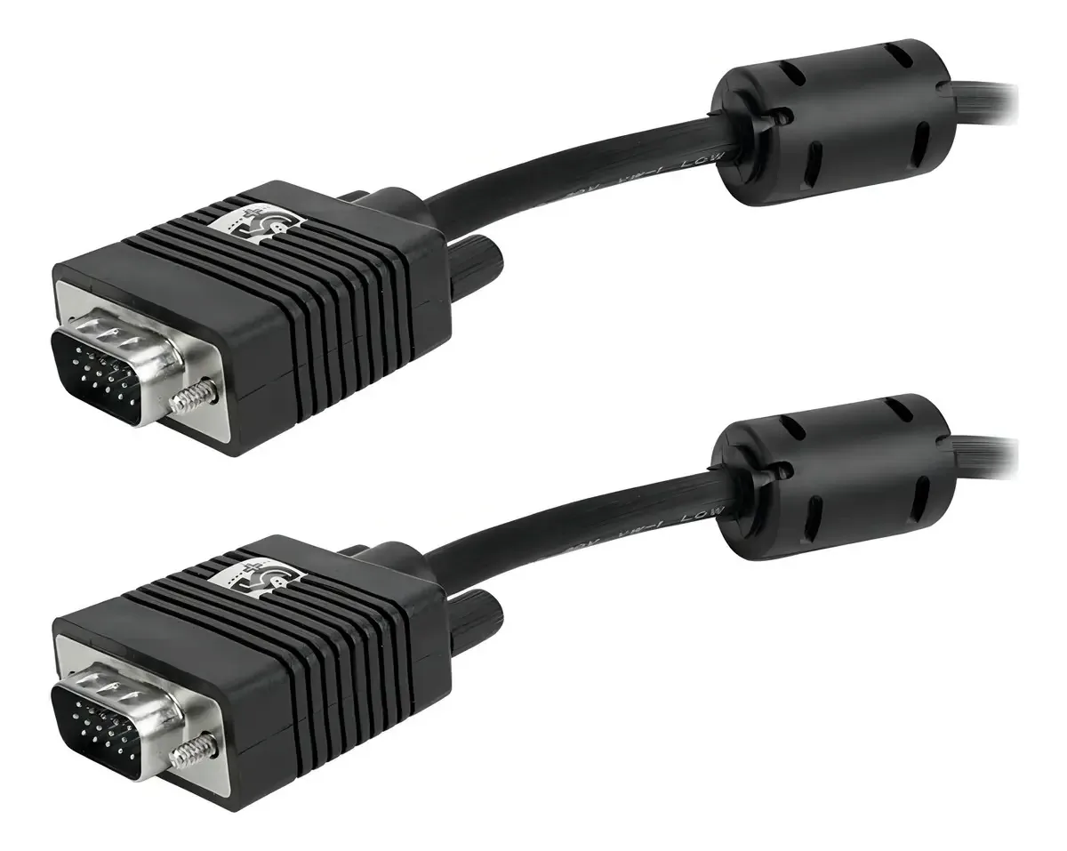 Cabo VGA 20 Metros 5+ Preto Blindado Ideal Monitores e Projetores