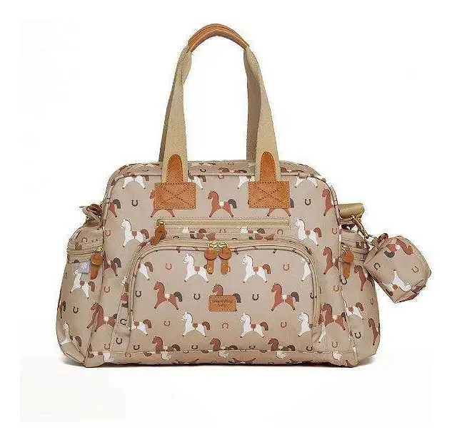 Bolsa De Maternidade Masterbag Everyday Cavalinhos Bege