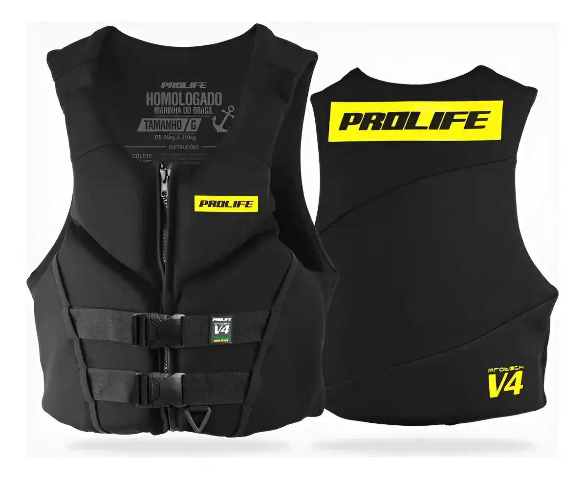 Colete Salva-vidas Homologado Protech V4 Amarelo Tamanho G1