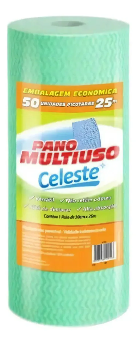 Bobina De Pano Multiuso Celeste 25mts Verde