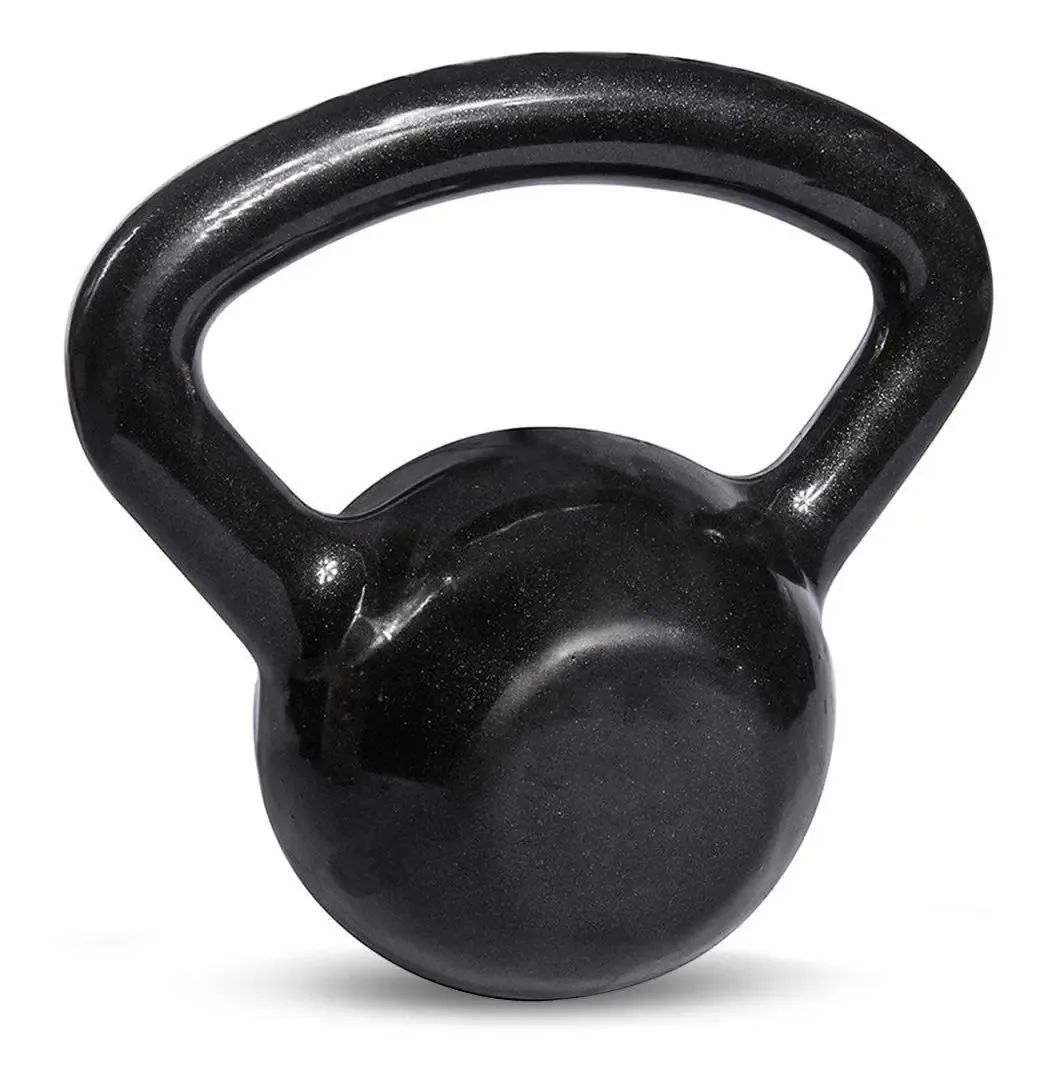 Kettlebell Emborrachado 12kg Peso Musculação Fitness Preto Acte Sports