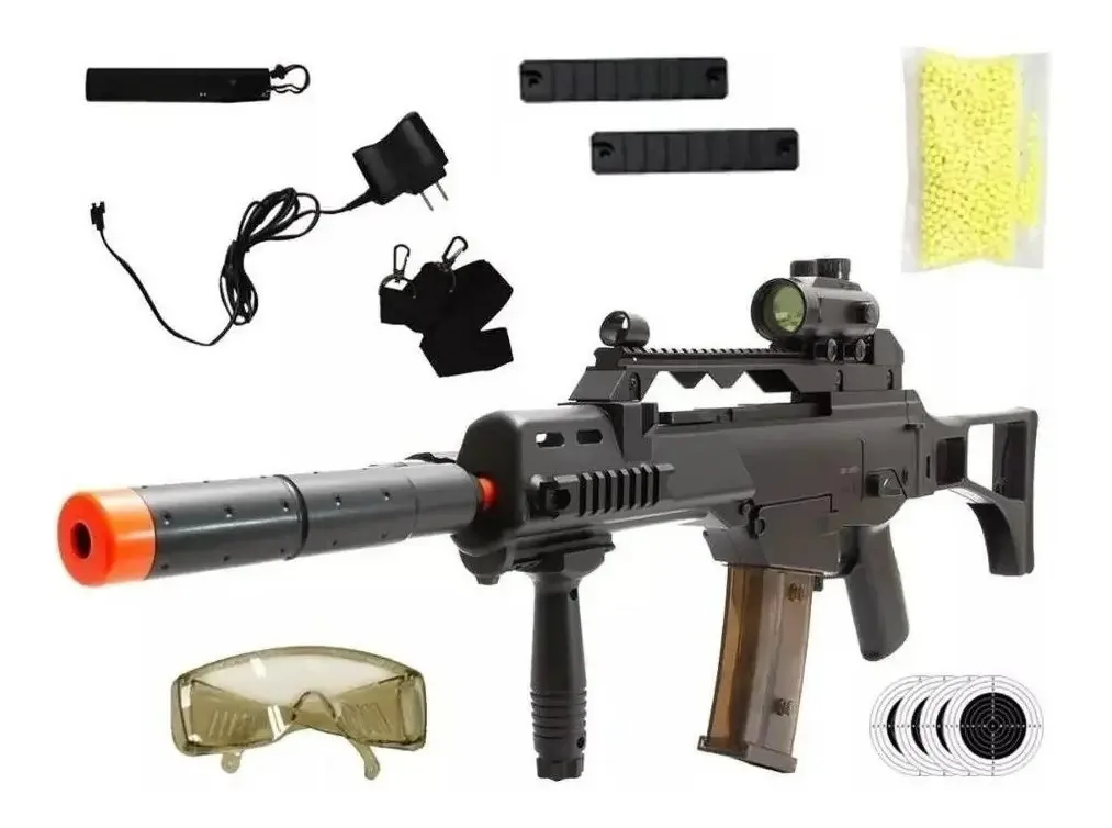 Rifle De Airsoft Elétrico Cyma G36 Cm021 Completo Preto 6 Mm