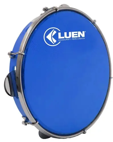 Pandeiro 10 Abs Azul Pele Holográfica Luen