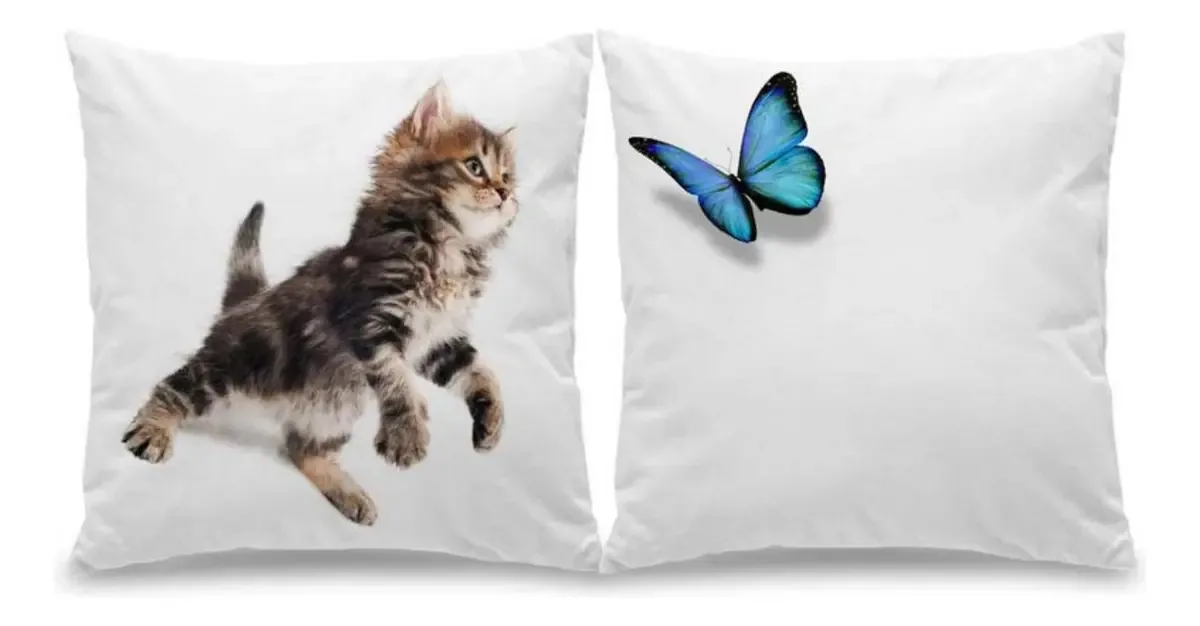 Jogo De Almofadas Gato E Borboleta