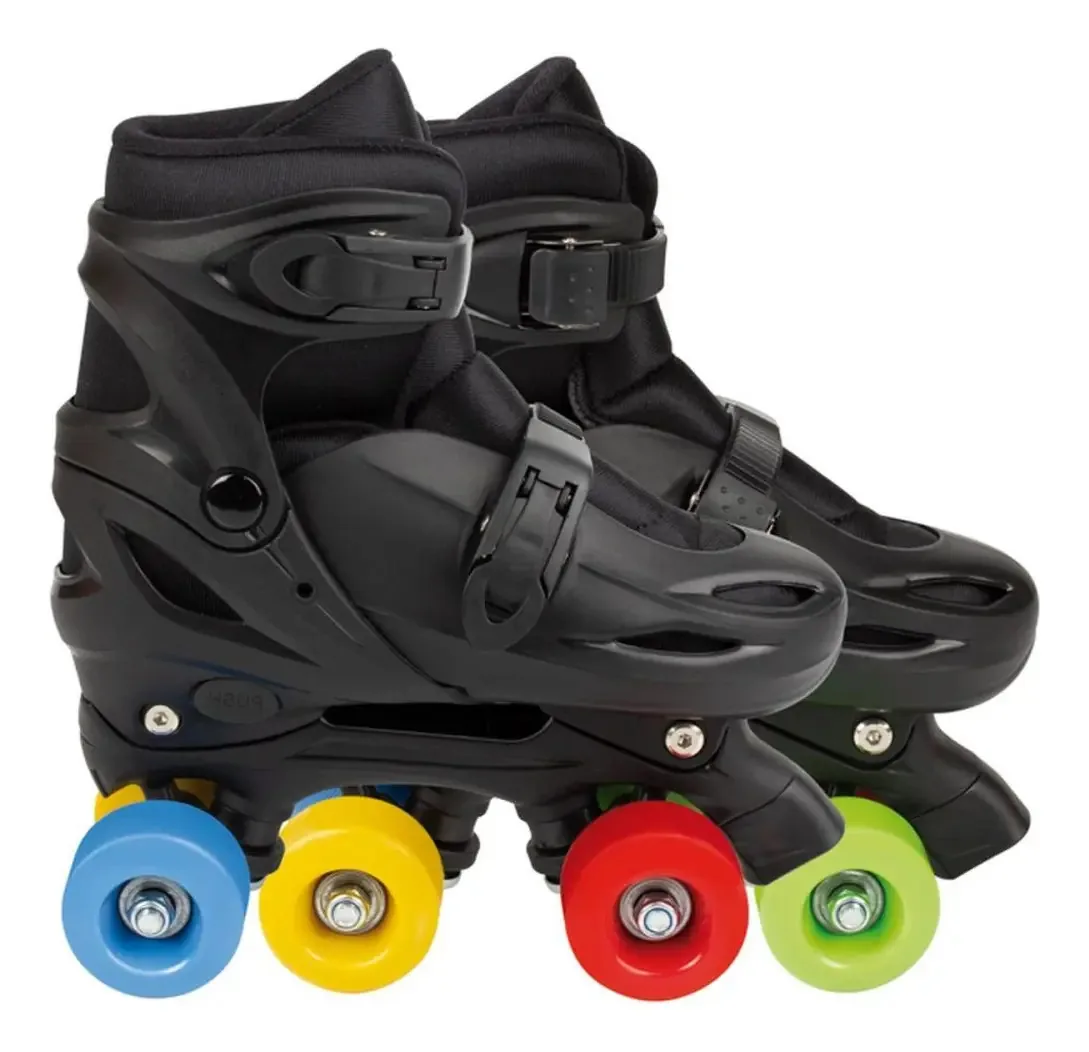 Brinq Patins Mor 4 Rodas Preto N?? 30 33