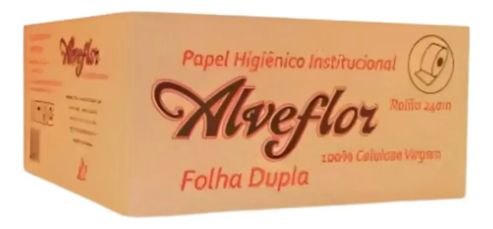 Papel Higiênico 100% Celulose 8x240m Folha Dupla Alveflor