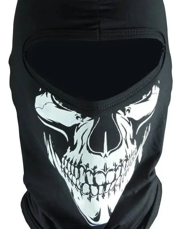 Balaclava Caveira Tática Militar Proteção Uv50+ Cor Preto