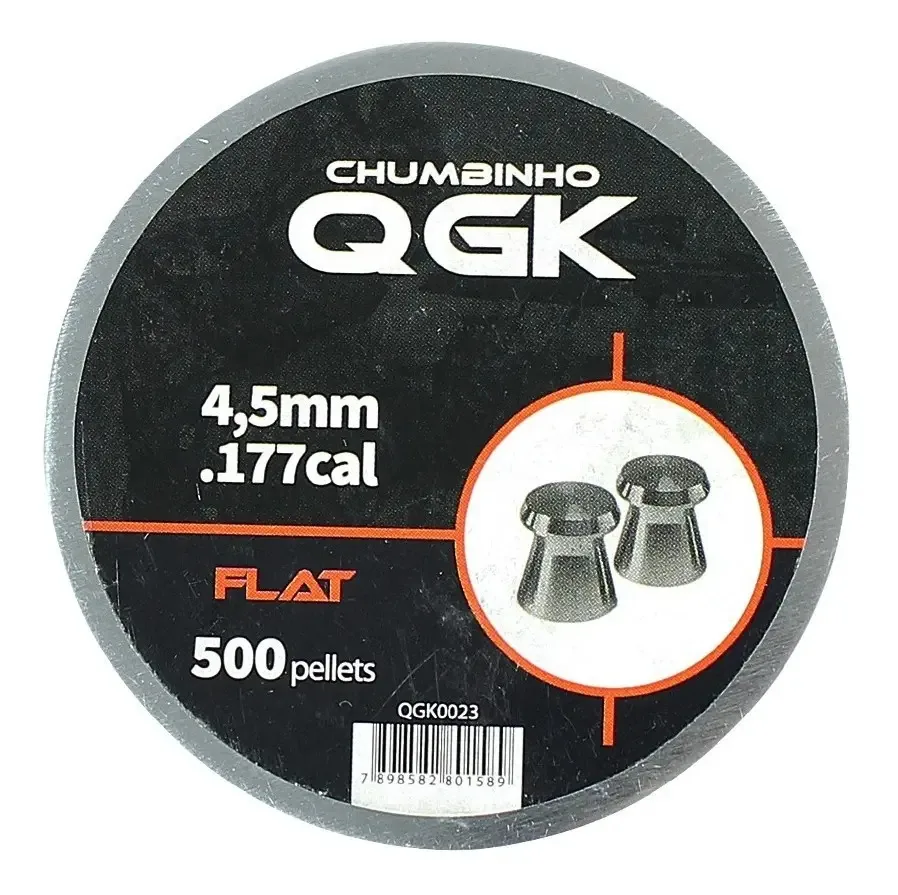 Chumbinho Munição Carabina De Pressão Qgk Flat 4.5mm 500un