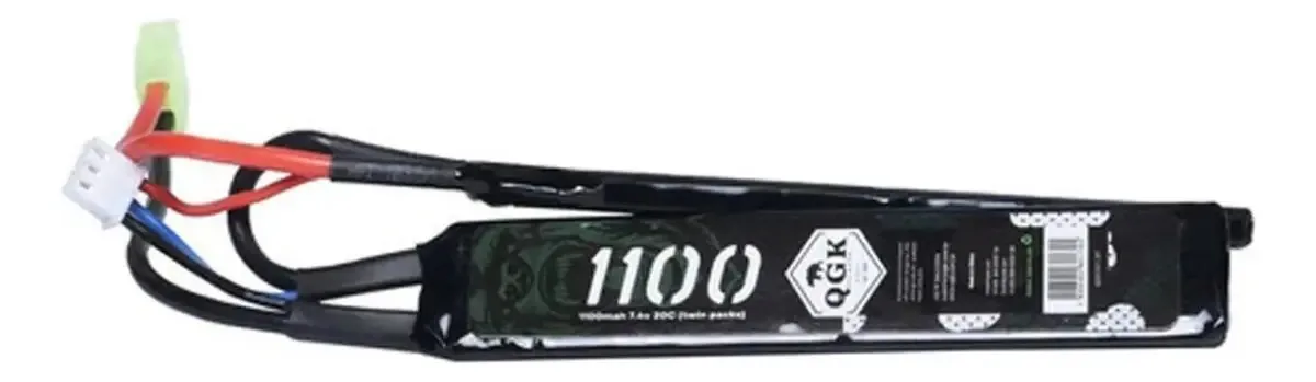 Bateria Lipo Qgk 7.4v 1100mah 20c Airsoft 2 Pack
