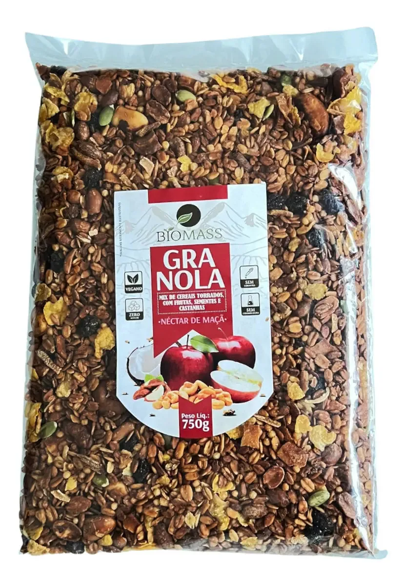Granola Biomass 750g Néctar De Maça Mix Cereais E Castanhas