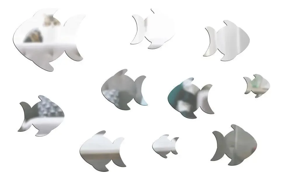 Kit Espelhos Decorativos - Formato De Peixe - Infantil