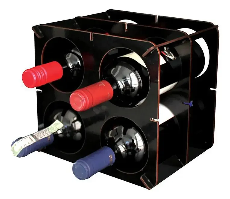 Adega Quatro Garrafas Ad - Preta Garrafas De Vinho