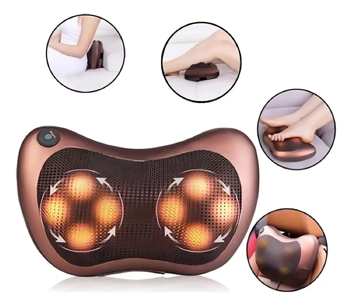 Encosto Massageador Shiatsu Lombar Pescoço Veicular E Casa