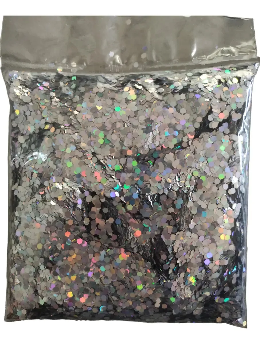 250g Mini Confete Holografico 3mm Decoração Balão Bubble Cor Prata CONFETE HOLOGRAFICO 250g