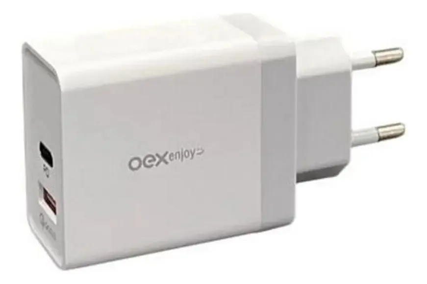Carregador De Parede USB + Type C Duplo OEX CG203 Branco