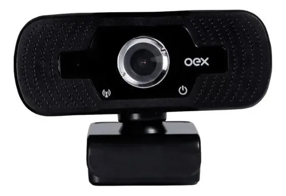 Webcam OEX Full HD 1080p com Microfone Unidirecional Preto