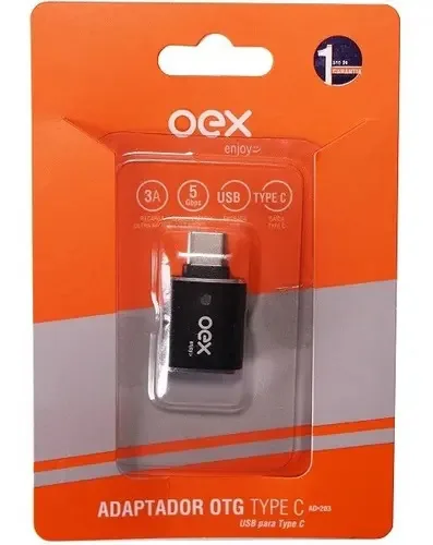 Adaptador USB para USB-C OEX AD203 Preto 1.2m
