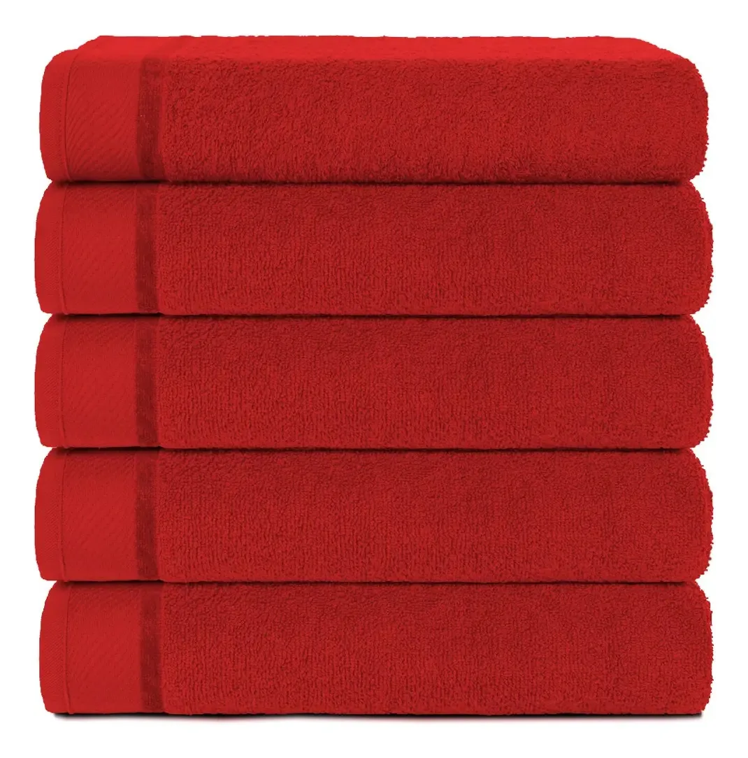 Kit 10 Toalhas Banho Banhão Canadá Toalha Gigante 360 Gramas Cor Vermelho Lisa
