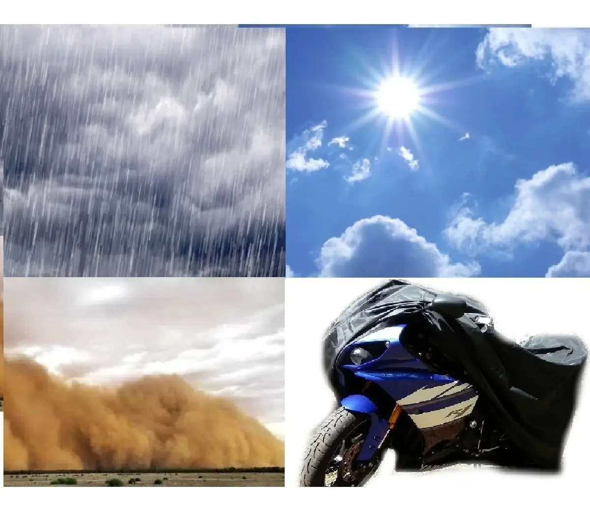 Capa para Moto Impermeável Térmica e Forrada para Sol e Chuva Preto