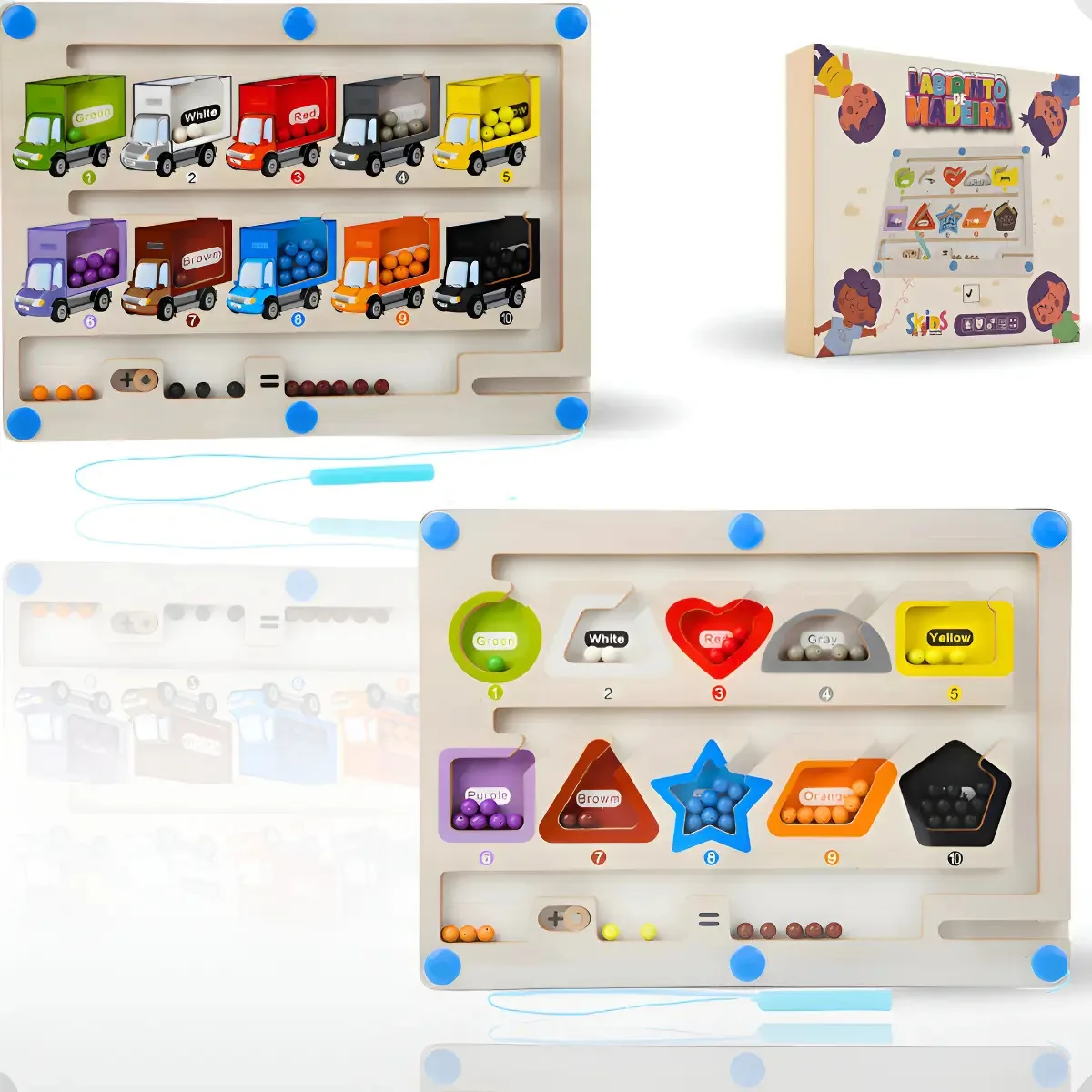 Brinquedo Educativo Infantil Magnético Interativo Pedagógico Cor Formas Educativas