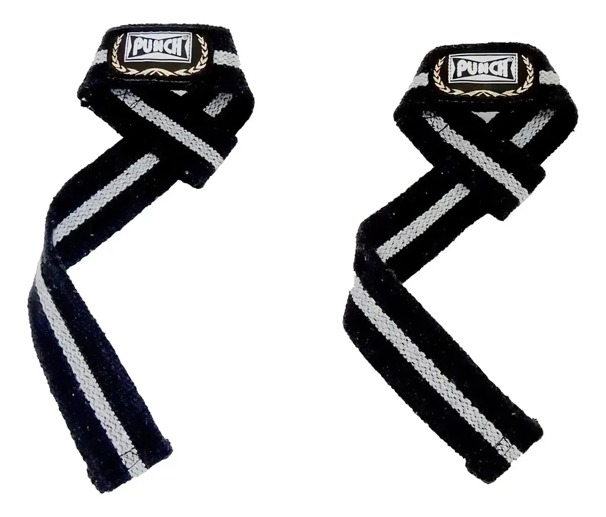 Straps para Musculação de Algodão Preto Punch 60cm