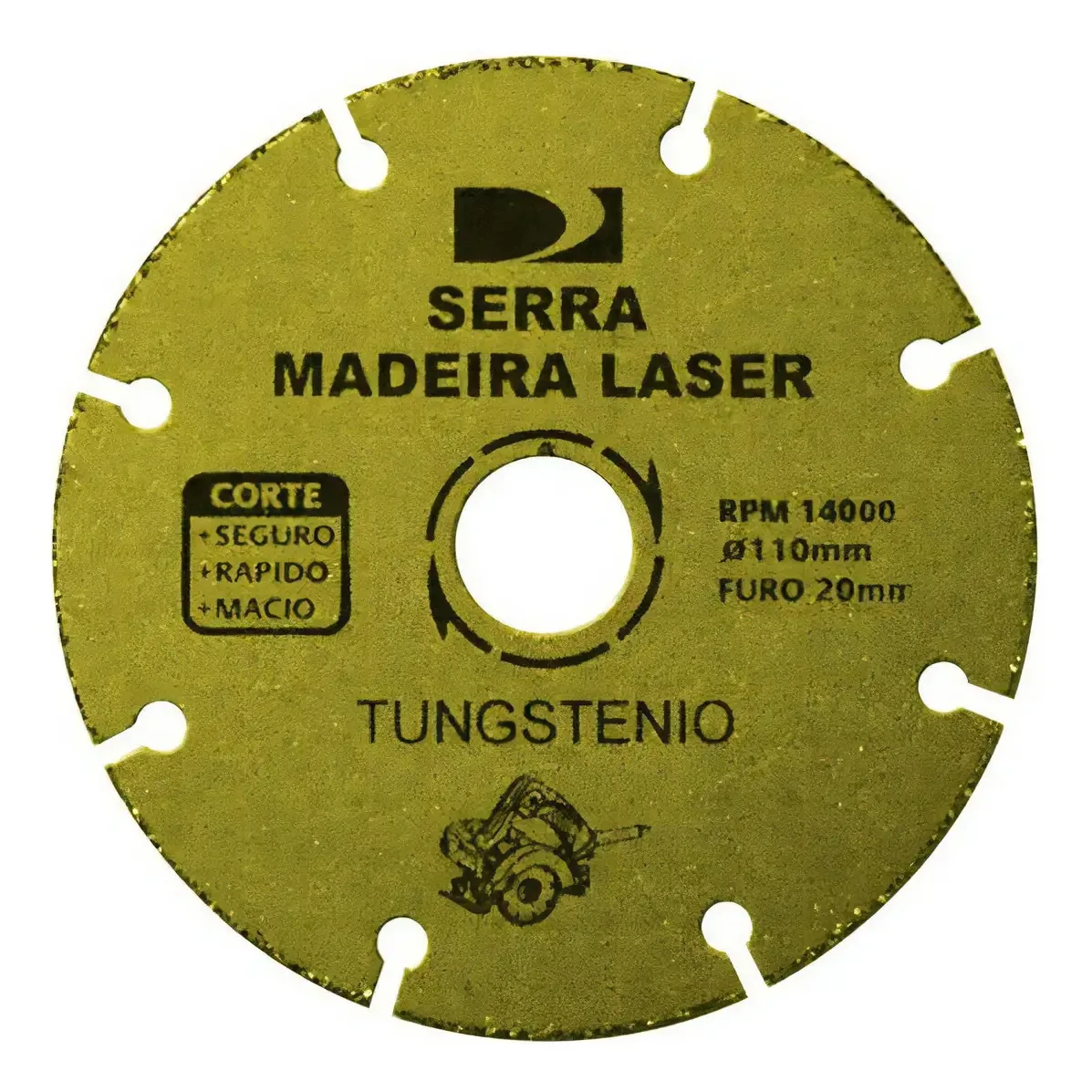 Disco Corte Madeira Tungstênio Diametalic Laser 110mm