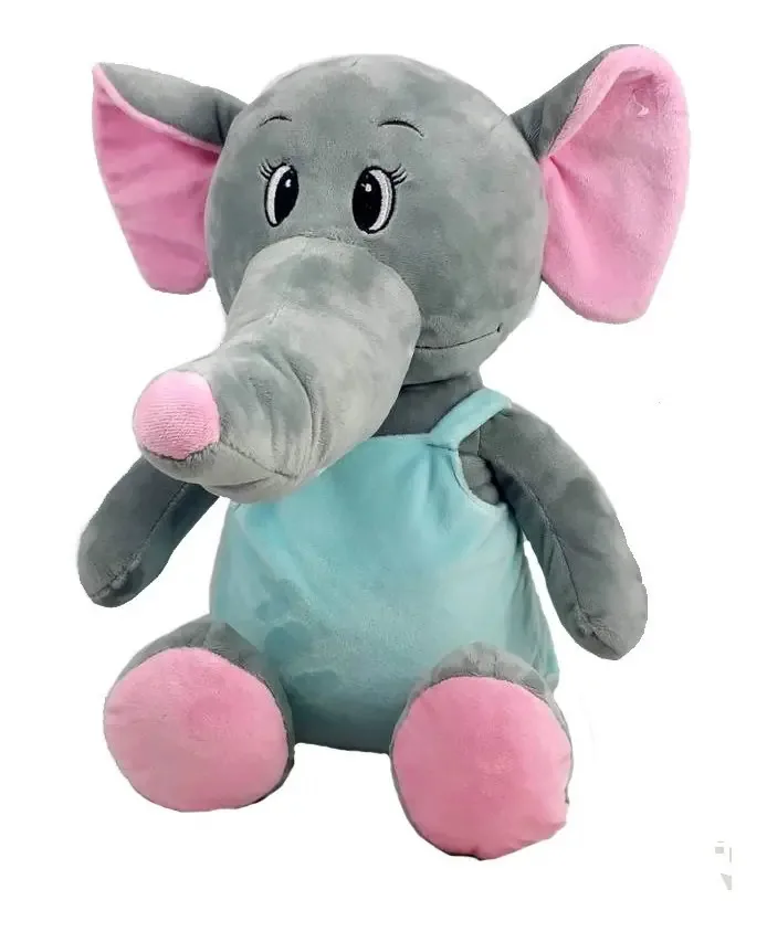 Elefante Fofa De Pelúcia Macacão Azul 40 Antialérgico Cm
