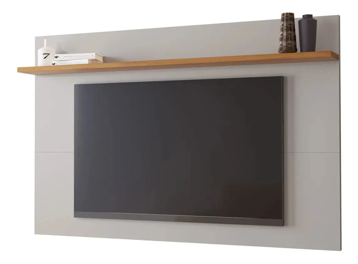 Painel Para Tv Sala Arkansas Off White/freijó