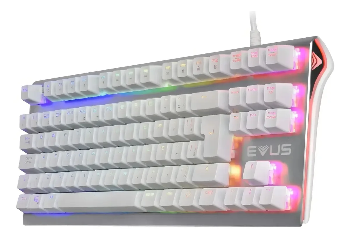 Teclado Mecânico Gamer Evus Tc06w Lightning Cor de teclado Branco Idioma Português Brasil
